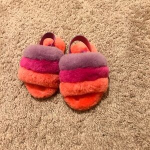 Pink & Purple toddler ugg slides